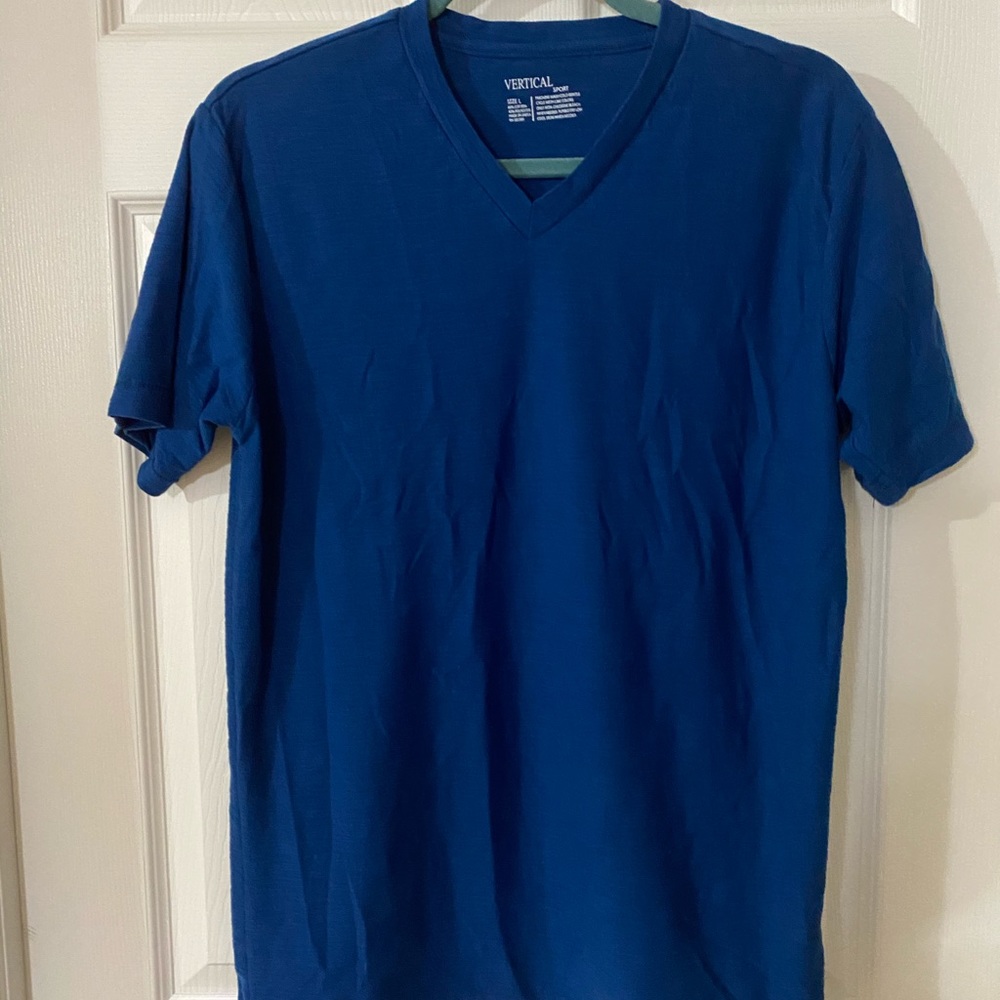 Vertical Sport V-Neck Short Sleeve T-shirt Large